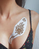 Șablon "Pană păun stilizată" pentru tatuaje temporare cu henna